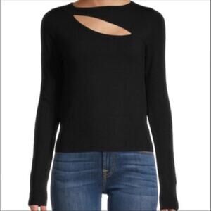 Lea and Viola Cutout Long Sleeved Sweater Black Womens Small Sexy